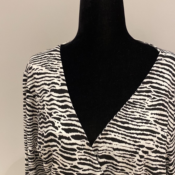 H&M black/white zebra striped dress size medium - Picture 2 of 8